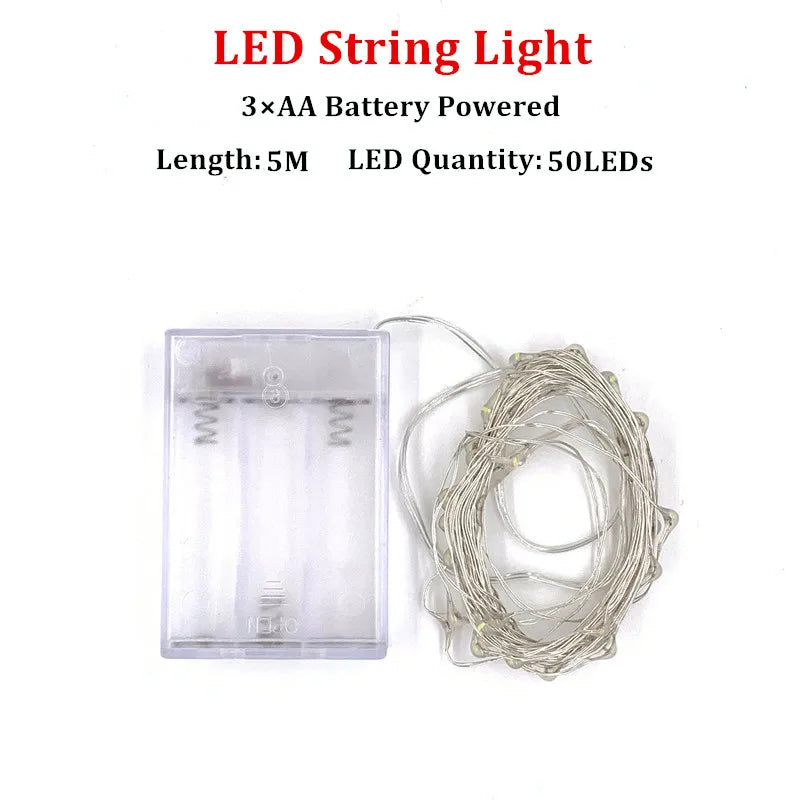 Fairy Lights AA Battery Powered LED Copper Wire String Light Decorative