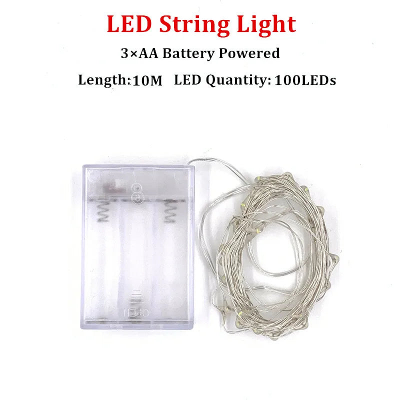 Fairy Lights AA Battery Powered LED Copper Wire String Light Decorative