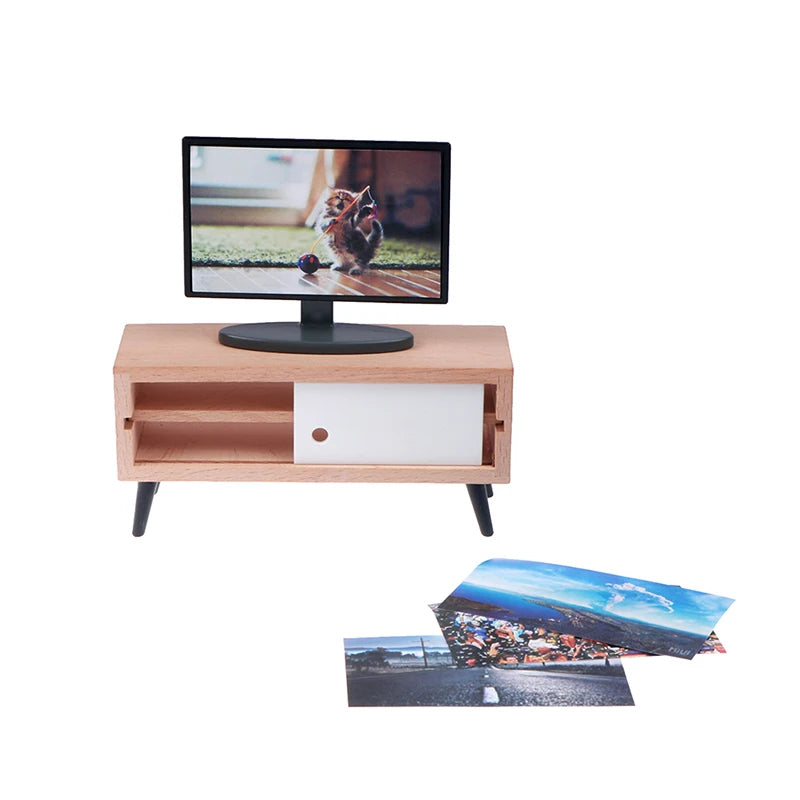 Simulation Miniature Furniture Dollhouse Living Room TV Decoration Kid Gift