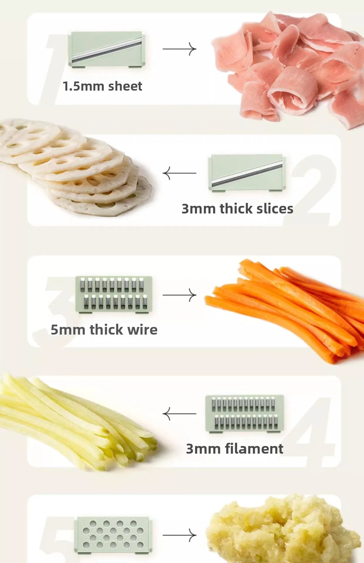 Household kitchen multi-functional slicing and shearing integrated vegetable cutting artifact