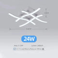 Modern Living Room LED Ceiling Light 24W 3-Color Variable Curved Design