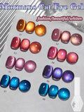 1-24pcs WS Spring Summer Dark Red Green Glass Bead Cat Eye Gel Nail Polish Fashion Nail Salon Nail Art Home DIY Nail Supplies