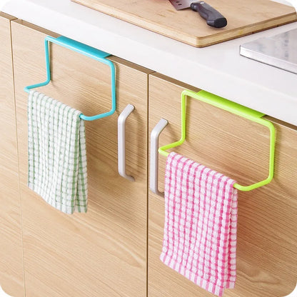 Kitchen Bathroom Single Towel Rack Plastic Debris Rag Hanger Bathroom Towel Rack Towel Bar Cabinet Door  Kitchen Accessories