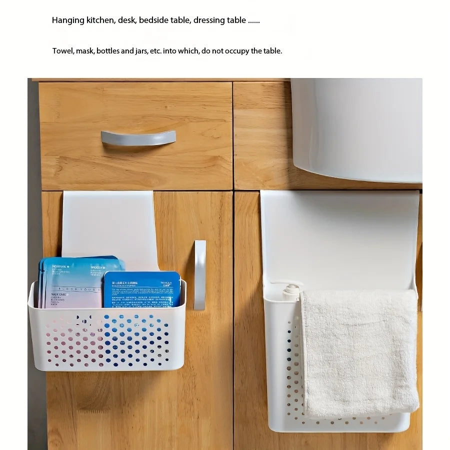 Kitchen Cabinet Door Interior Storage Shelf Hanging Hook Basket Organizer