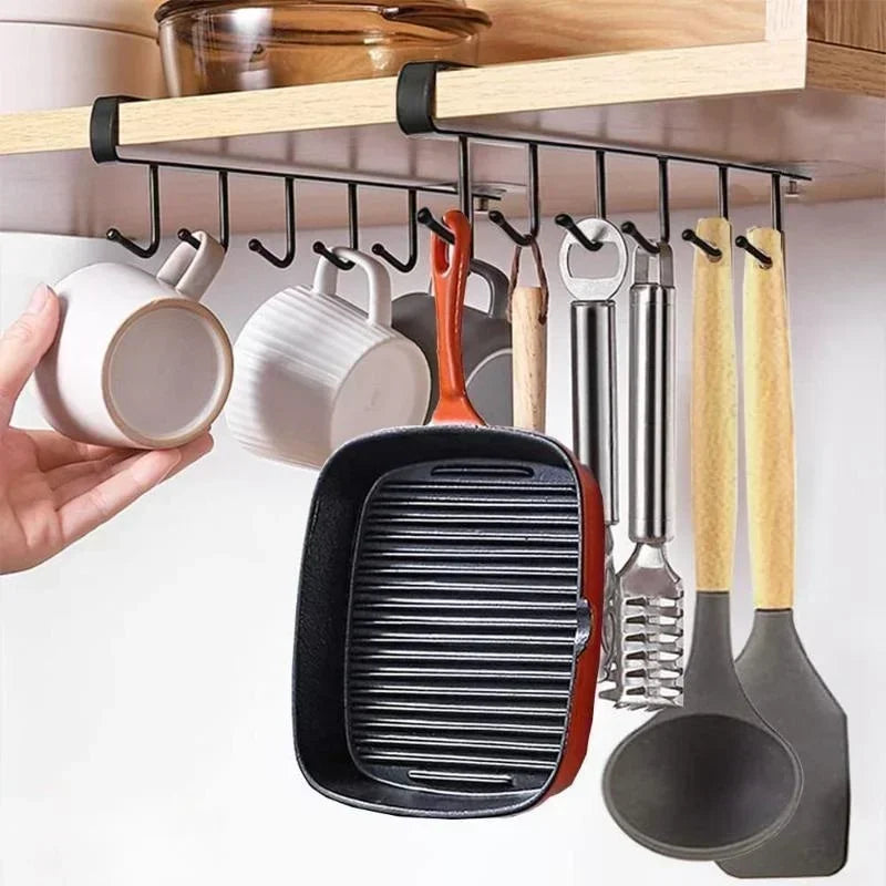 Cabinet Storage Hook – 6-Hook Kitchen & Wardrobe Organizer