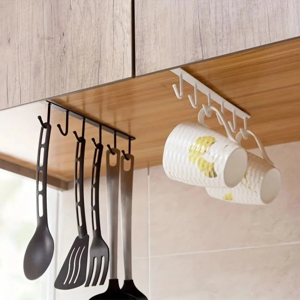 Cabinet Storage Hook – 6-Hook Kitchen & Wardrobe Organizer