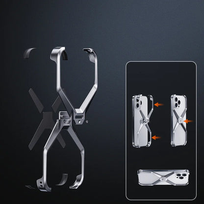 For IPHON 16 Promax Metal Rimless Phone Case For iPhone 13 12 14 15 16 Pro Max Aluminum Removable Heat Dissipation Armor Cover