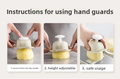 Household kitchen multi-functional slicing and shearing integrated vegetable cutting artifact