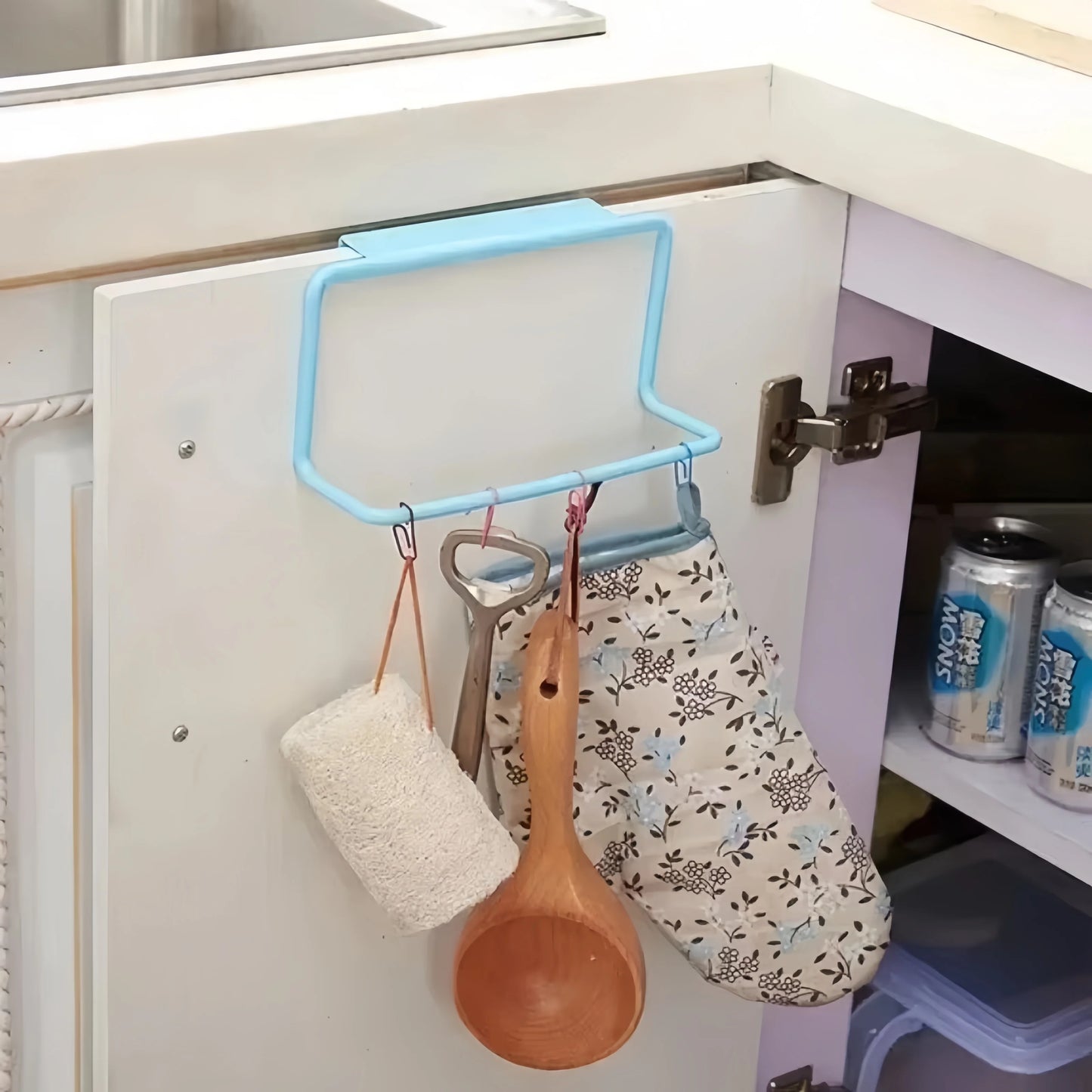 Kitchen Bathroom Single Towel Rack Plastic Debris Rag Hanger Bathroom Towel Rack Towel Bar Cabinet Door  Kitchen Accessories