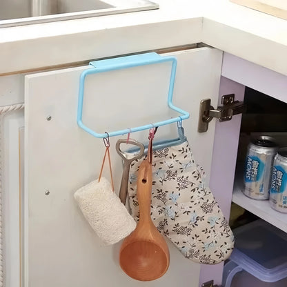 Kitchen Bathroom Single Towel Rack Plastic Debris Rag Hanger Bathroom Towel Rack Towel Bar Cabinet Door  Kitchen Accessories