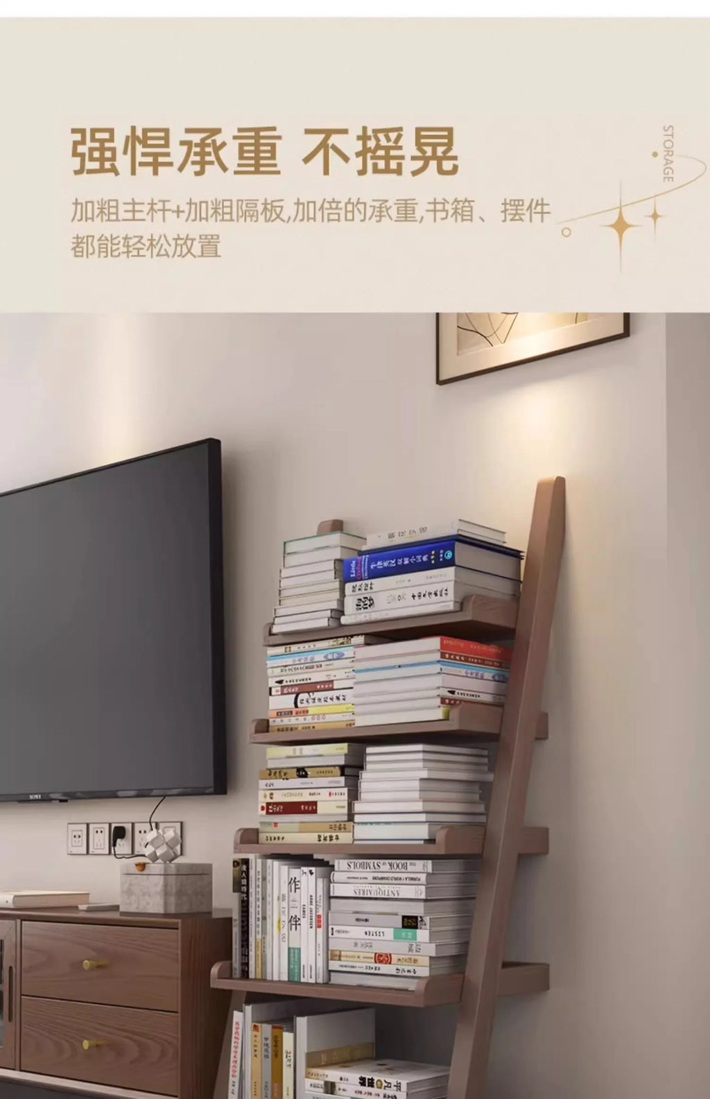 Modern Premium Living Room Cabinet Simple Rustic Bedroom Display Bookshelf Furniture