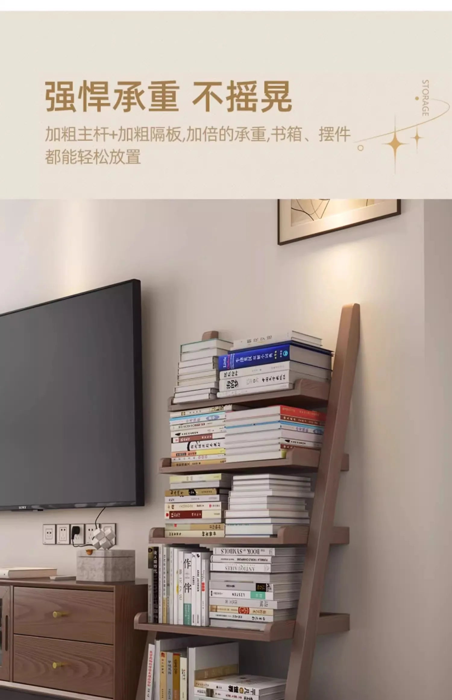 Modern Premium Living Room Cabinet Simple Rustic Bedroom Display Bookshelf Furniture