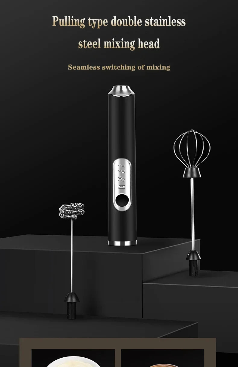 USB Electric Milk Frother – 3-Speed Coffee Foam Maker