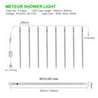 Waterproof Meteor Shower LED String Lights – Outdoor Decor