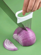 Stainless Steel Onion Slicer & Holder – Safe Kitchen Tool