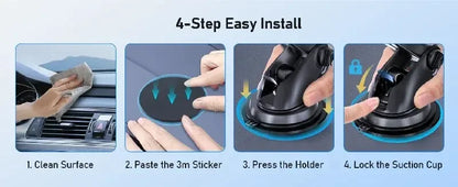 Universal 360° Rotatable Car Phone Holder Windshield Suction Cup & Air Vent Mount Stand for Cellphone Stable Car Phone Bracket
