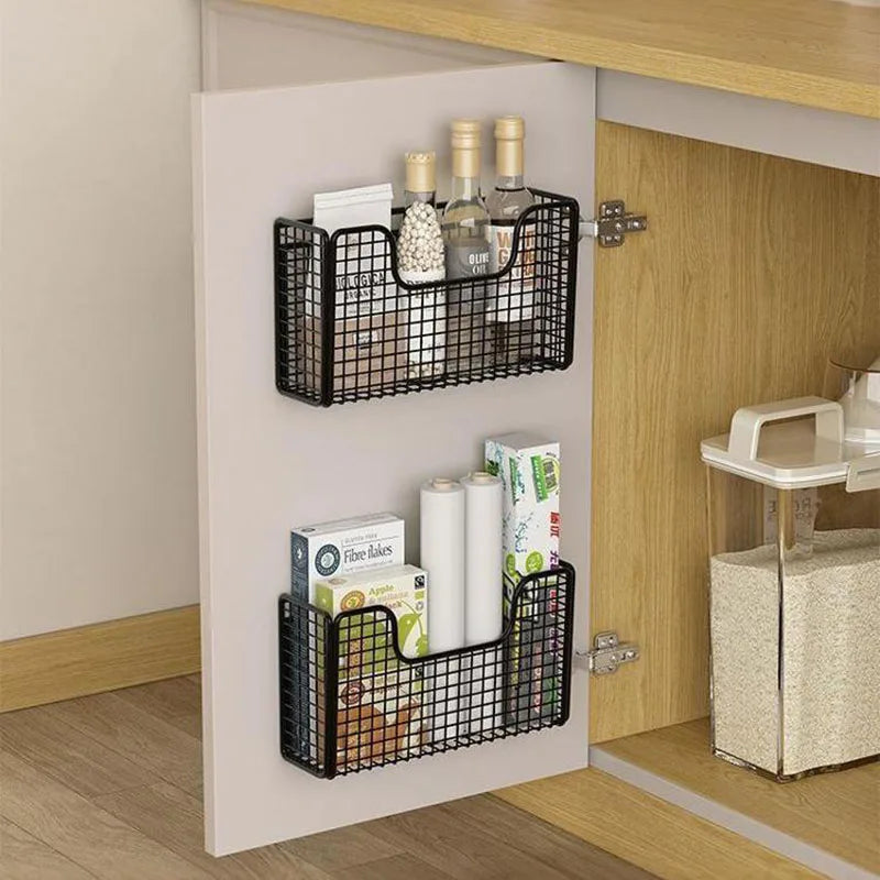 Kitchen Cabinet Door Storage Box Bag Hook Behind Door Basket Organizer