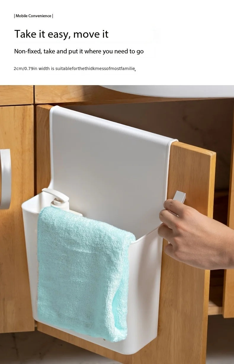 Kitchen Cabinet Door Interior Storage Shelf Hanging Hook Basket Organizer