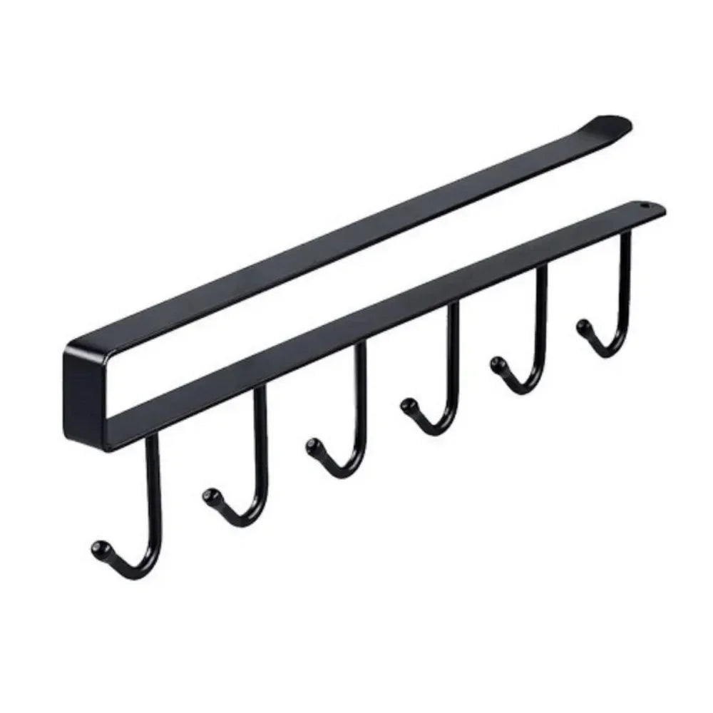 Cabinet Storage Hook – 6-Hook Kitchen & Wardrobe Organizer