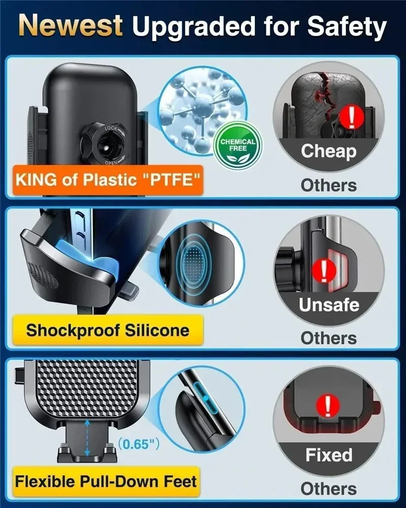 Universal 360° Rotatable Car Phone Holder Windshield Suction Cup & Air Vent Mount Stand for Cellphone Stable Car Phone Bracket