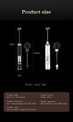 Cordless Electric Milk Frother Mini Coffee Egg Beater Kitchen Gadget