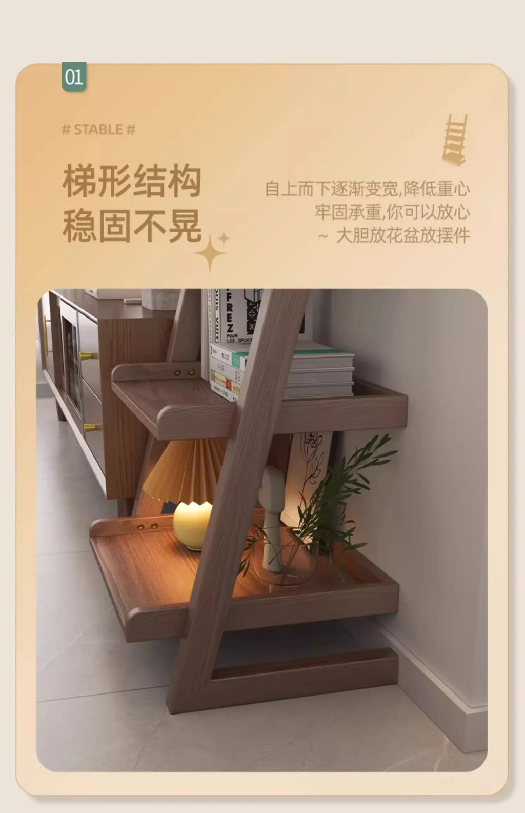 Modern Premium Living Room Cabinet Simple Rustic Bedroom Display Bookshelf Furniture