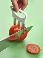 Stainless Steel Onion Slicer & Holder – Safe Kitchen Tool