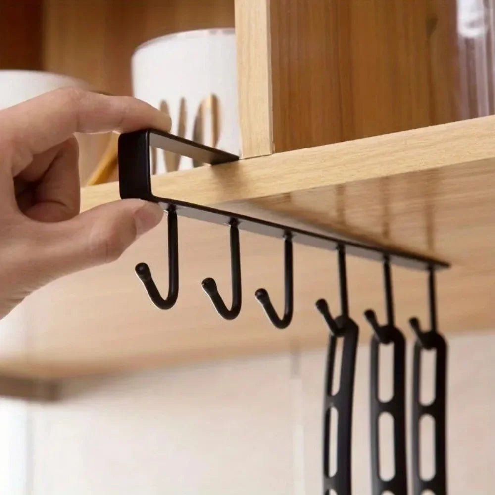 Cabinet Storage Hook – 6-Hook Kitchen & Wardrobe Organizer