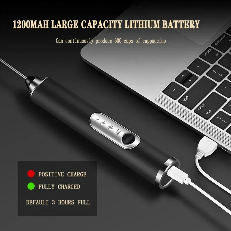 USB Electric Milk Frother – 3-Speed Coffee Foam Maker