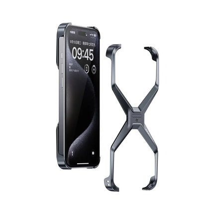 For IPHON 16 Promax Metal Rimless Phone Case For iPhone 13 12 14 15 16 Pro Max Aluminum Removable Heat Dissipation Armor Cover