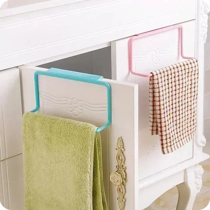 Kitchen Bathroom Single Towel Rack Plastic Debris Rag Hanger Bathroom Towel Rack Towel Bar Cabinet Door  Kitchen Accessories