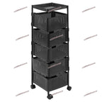 Rotating Kitchen Rack Multi-layer Fruit Vegetable Storage Rack with Wheels