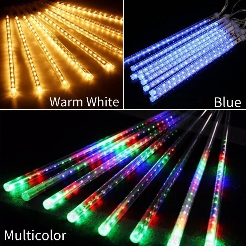 Waterproof Meteor Shower Rain 8 Tube LED String Lights – Outdoor Christmas Decoration