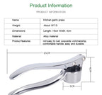 Stainless Steel Garlic Press Crusher & Mincer