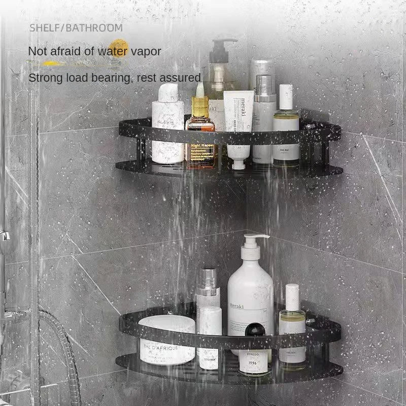 No-Drill Wall Corner Shelf – Bathroom Storage Organizer