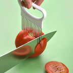Stainless Steel Onion Slicer & Holder – Safe Kitchen Tool