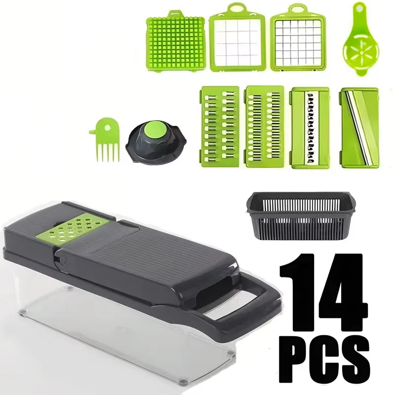 14/16-in-1 Vegetable Chopper Set – Food Processor & Slicer