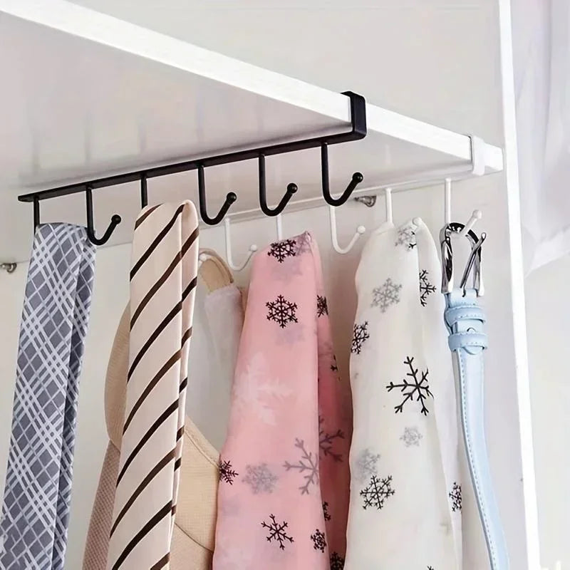 Cabinet Storage Hook – 6-Hook Kitchen & Wardrobe Organizer