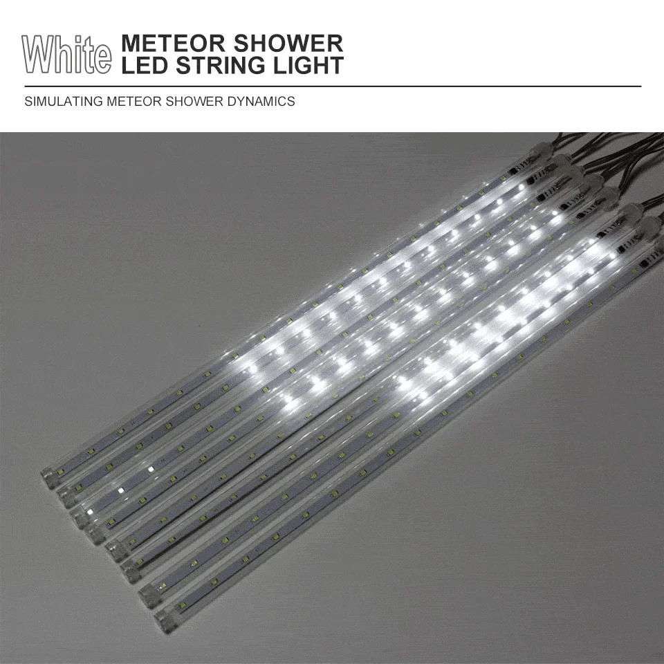 Waterproof Meteor Shower Rain 8 Tube LED String Lights – Outdoor Christmas Decoration