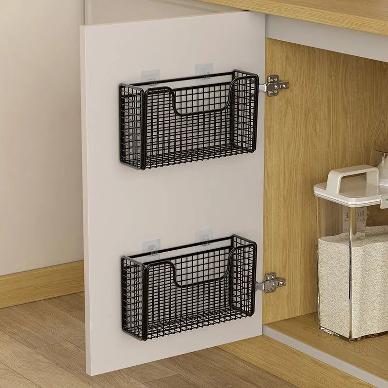 Kitchen Cabinet Door Storage Box Bag Hook Behind Door Basket Organizer