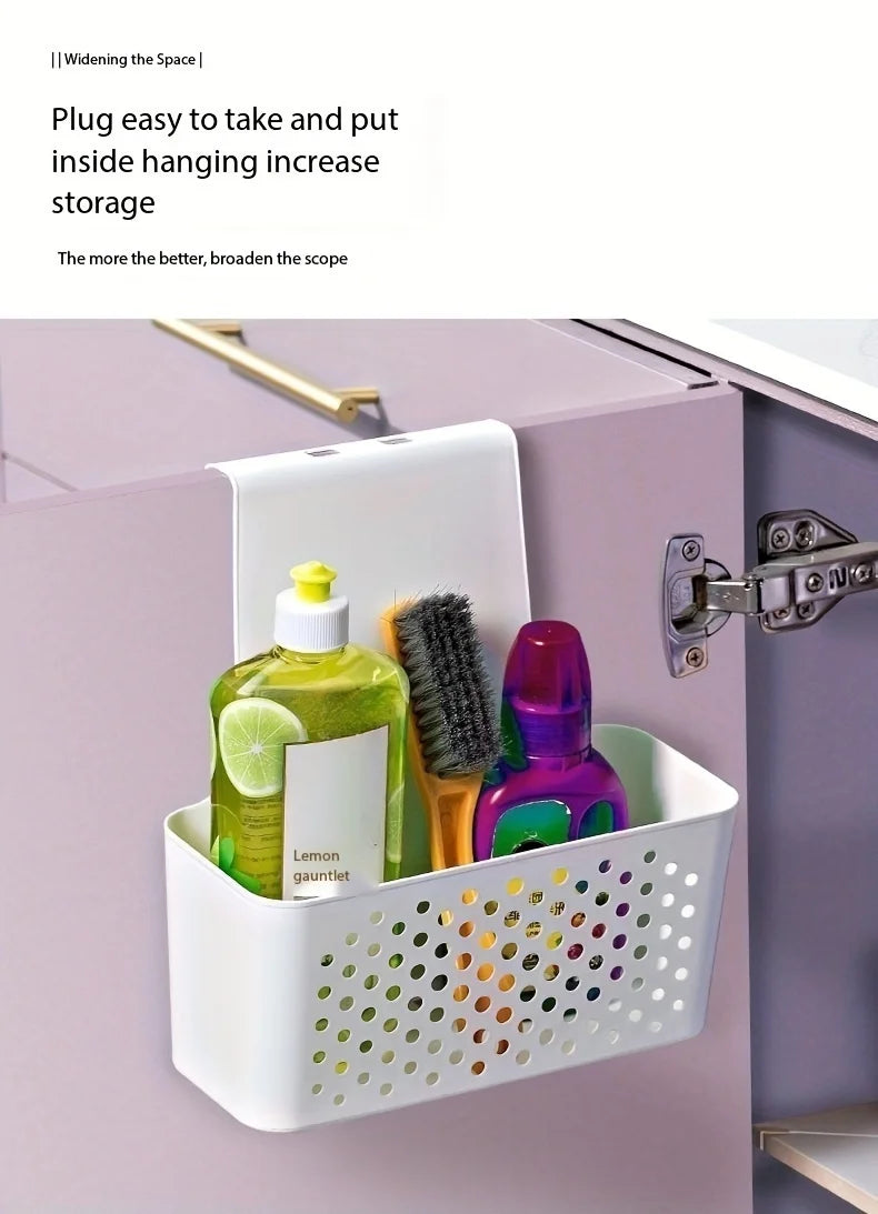 Kitchen Cabinet Door Interior Storage Shelf Hanging Hook Basket Organizer