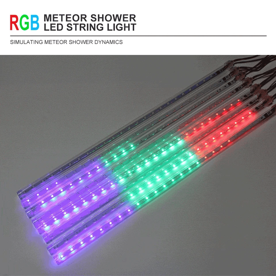 Waterproof Meteor Shower Rain 8 Tube LED String Lights – Outdoor Christmas Decoration