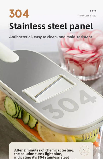 Household kitchen multi-functional slicing and shearing integrated vegetable cutting artifact