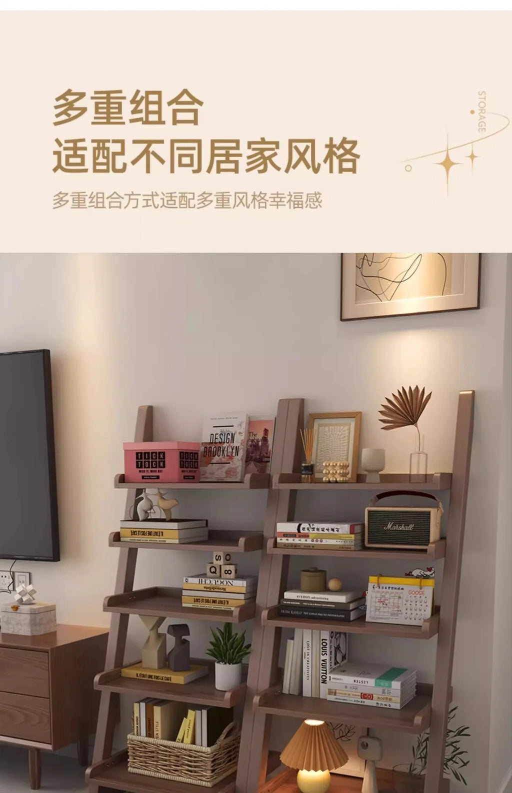 Modern Premium Living Room Cabinet Simple Rustic Bedroom Display Bookshelf Furniture