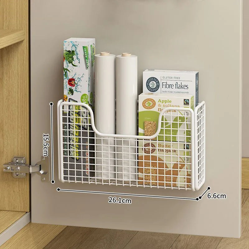 Kitchen Cabinet Door Storage Box Bag Hook Behind Door Basket Organizer