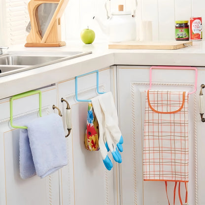 Kitchen Bathroom Single Towel Rack Plastic Debris Rag Hanger Bathroom Towel Rack Towel Bar Cabinet Door  Kitchen Accessories