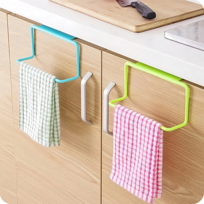Kitchen Bathroom Single Towel Rack Plastic Debris Rag Hanger Bathroom Towel Rack Towel Bar Cabinet Door  Kitchen Accessories