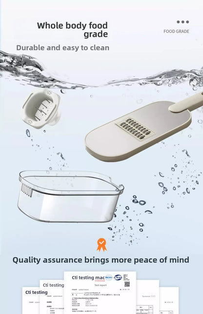 Household kitchen multi-functional slicing and shearing integrated vegetable cutting artifact