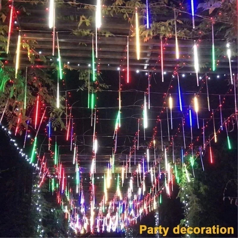 Waterproof Meteor Shower Rain 8 Tube LED String Lights – Outdoor Christmas Decoration