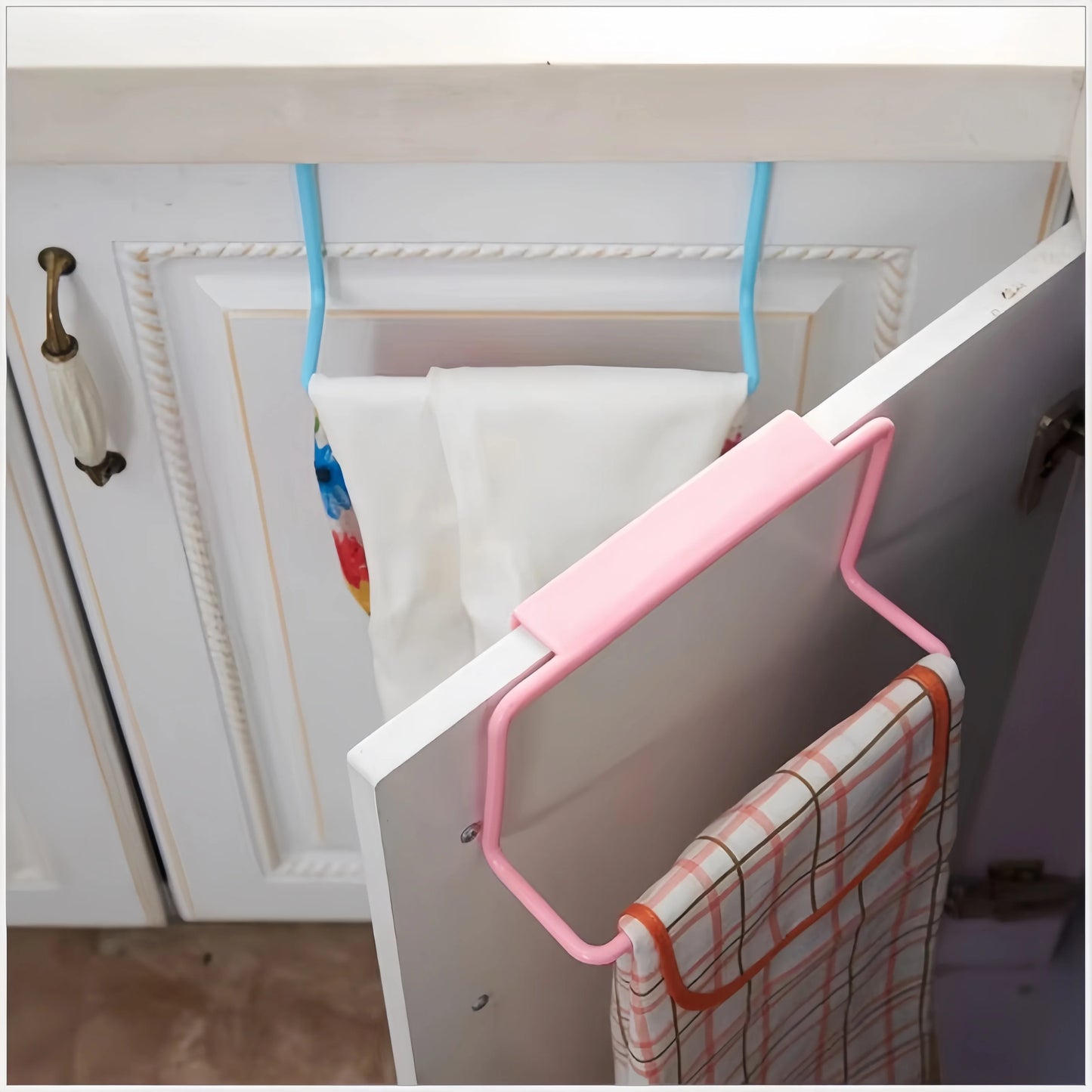 Kitchen Bathroom Single Towel Rack Plastic Debris Rag Hanger Bathroom Towel Rack Towel Bar Cabinet Door  Kitchen Accessories